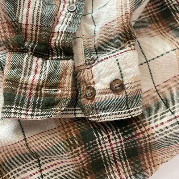 VTG 90s Eddie Bauer Double Pocket Plaid Flannel Button Shirt XL Tall Outdoors - Picture 5 of 12